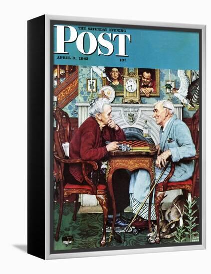 "April Fool, 1943" Saturday Evening Post Cover, April 3,1943-Norman Rockwell-Framed Premier Image Canvas