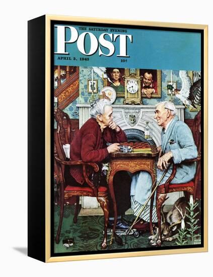 "April Fool, 1943" Saturday Evening Post Cover, April 3,1943-Norman Rockwell-Framed Premier Image Canvas
