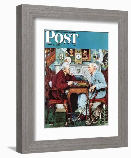 "April Fool, 1943" Saturday Evening Post Cover, April 3,1943-Norman Rockwell-Framed Giclee Print