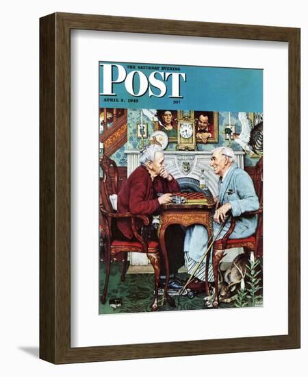 "April Fool, 1943" Saturday Evening Post Cover, April 3,1943-Norman Rockwell-Framed Giclee Print