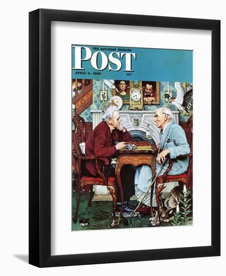 "April Fool, 1943" Saturday Evening Post Cover, April 3,1943-Norman Rockwell-Framed Giclee Print