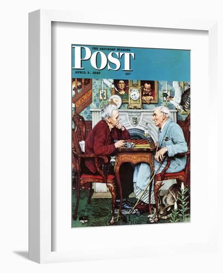 "April Fool, 1943" Saturday Evening Post Cover, April 3,1943-Norman Rockwell-Framed Giclee Print