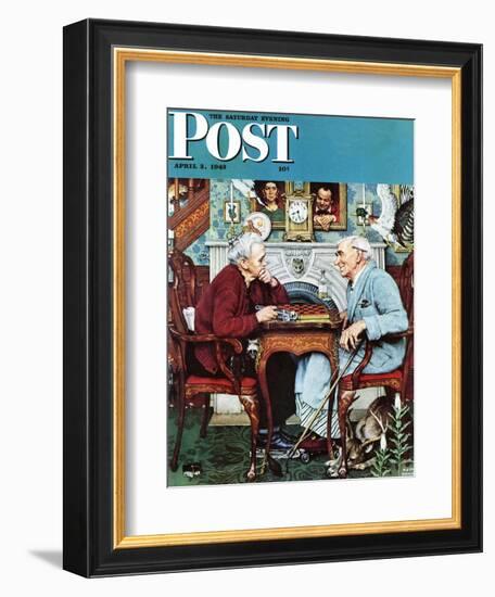 "April Fool, 1943" Saturday Evening Post Cover, April 3,1943-Norman Rockwell-Framed Giclee Print