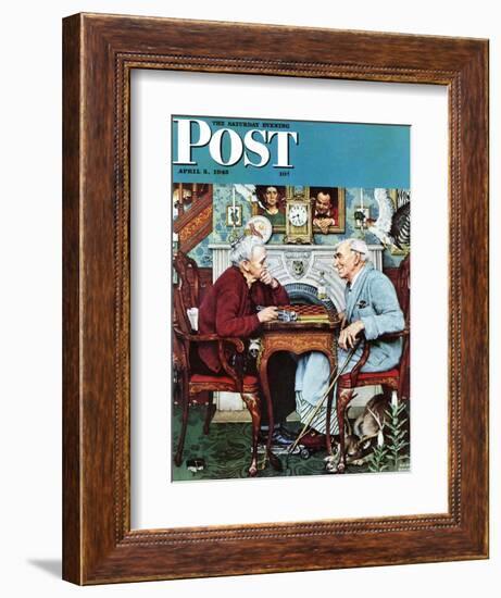 "April Fool, 1943" Saturday Evening Post Cover, April 3,1943-Norman Rockwell-Framed Premium Giclee Print