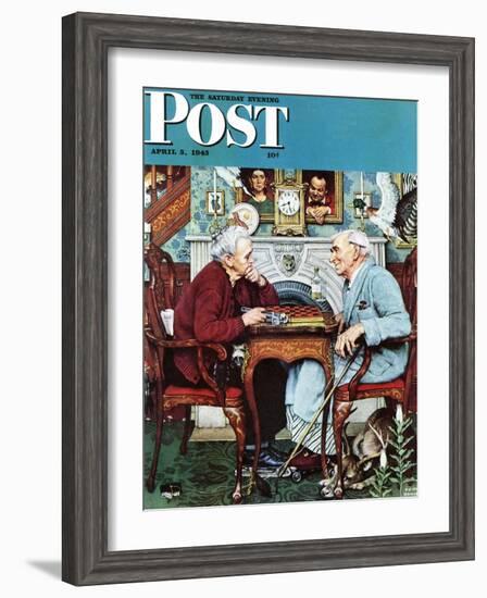 "April Fool, 1943" Saturday Evening Post Cover, April 3,1943-Norman Rockwell-Framed Giclee Print