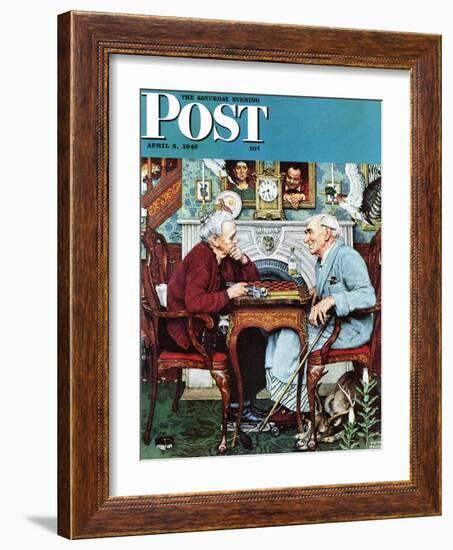 "April Fool, 1943" Saturday Evening Post Cover, April 3,1943-Norman Rockwell-Framed Giclee Print