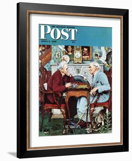 "April Fool, 1943" Saturday Evening Post Cover, April 3,1943-Norman Rockwell-Framed Giclee Print