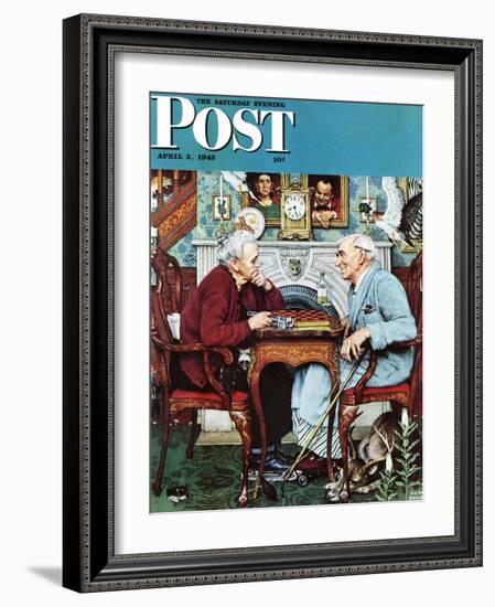 "April Fool, 1943" Saturday Evening Post Cover, April 3,1943-Norman Rockwell-Framed Giclee Print