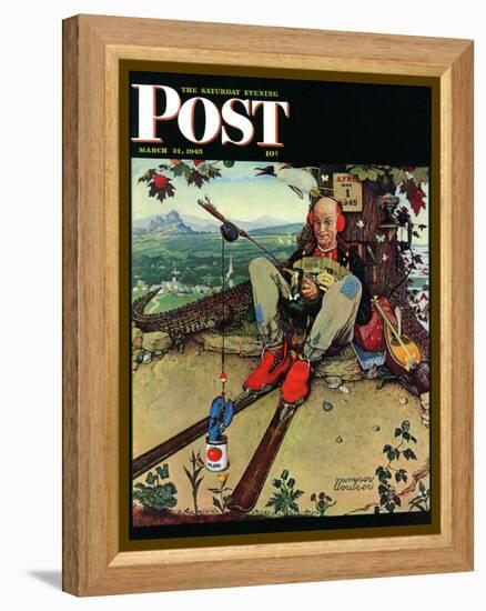 "April Fool, 1945" Saturday Evening Post Cover, March 31,1945-Norman Rockwell-Framed Premier Image Canvas