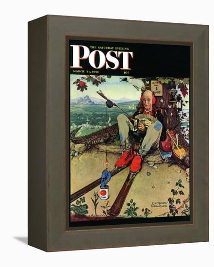 "April Fool, 1945" Saturday Evening Post Cover, March 31,1945-Norman Rockwell-Framed Premier Image Canvas