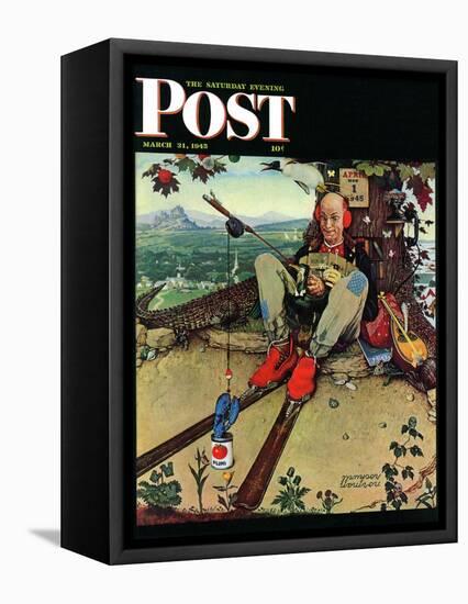 "April Fool, 1945" Saturday Evening Post Cover, March 31,1945-Norman Rockwell-Framed Premier Image Canvas