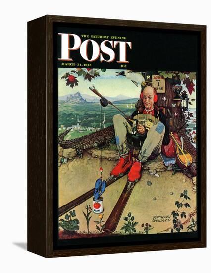 "April Fool, 1945" Saturday Evening Post Cover, March 31,1945-Norman Rockwell-Framed Premier Image Canvas