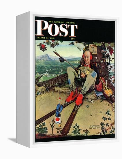 "April Fool, 1945" Saturday Evening Post Cover, March 31,1945-Norman Rockwell-Framed Premier Image Canvas