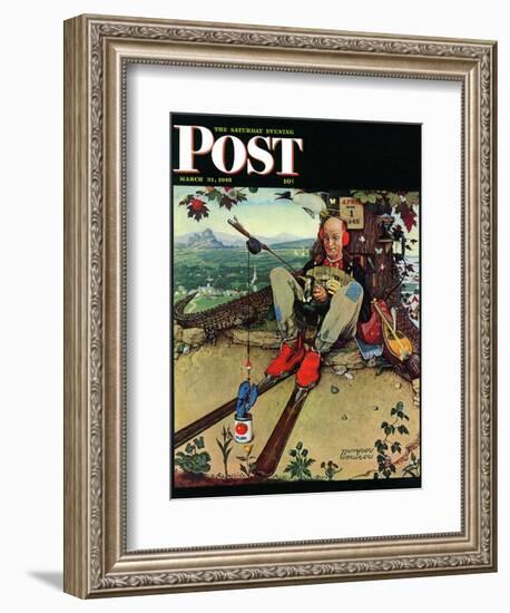 "April Fool, 1945" Saturday Evening Post Cover, March 31,1945-Norman Rockwell-Framed Giclee Print