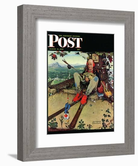 "April Fool, 1945" Saturday Evening Post Cover, March 31,1945-Norman Rockwell-Framed Giclee Print