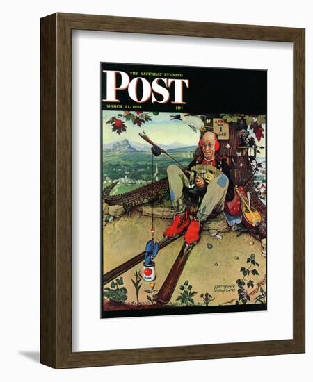 "April Fool, 1945" Saturday Evening Post Cover, March 31,1945-Norman Rockwell-Framed Giclee Print