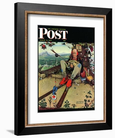 "April Fool, 1945" Saturday Evening Post Cover, March 31,1945-Norman Rockwell-Framed Giclee Print