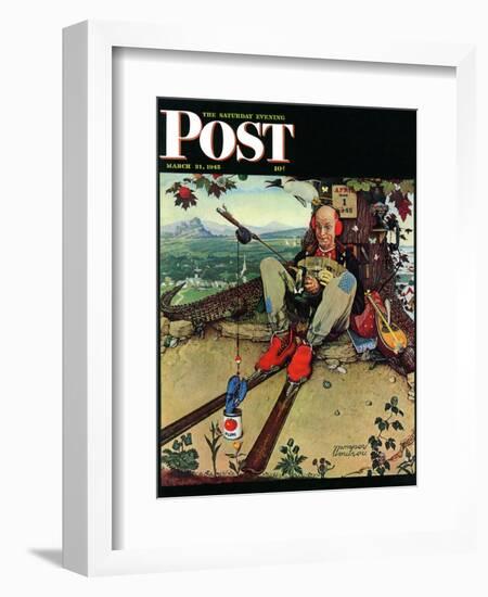 "April Fool, 1945" Saturday Evening Post Cover, March 31,1945-Norman Rockwell-Framed Giclee Print