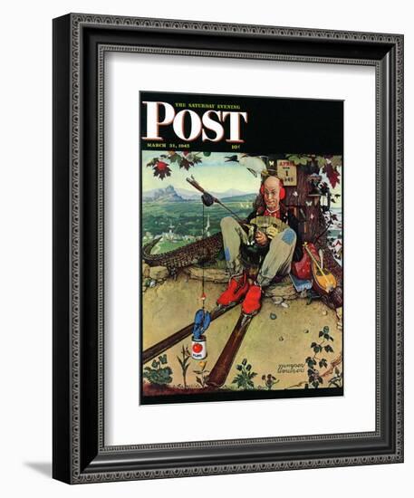 "April Fool, 1945" Saturday Evening Post Cover, March 31,1945-Norman Rockwell-Framed Giclee Print