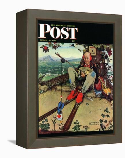 "April Fool, 1945" Saturday Evening Post Cover, March 31,1945-Norman Rockwell-Framed Premier Image Canvas