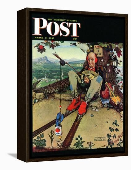 "April Fool, 1945" Saturday Evening Post Cover, March 31,1945-Norman Rockwell-Framed Premier Image Canvas