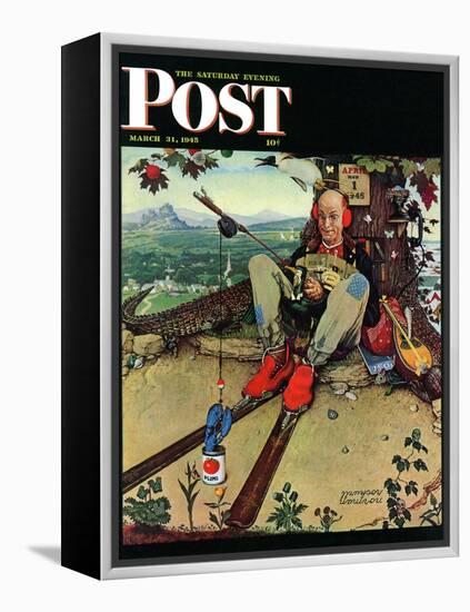 "April Fool, 1945" Saturday Evening Post Cover, March 31,1945-Norman Rockwell-Framed Premier Image Canvas