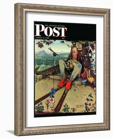 "April Fool, 1945" Saturday Evening Post Cover, March 31,1945-Norman Rockwell-Framed Giclee Print