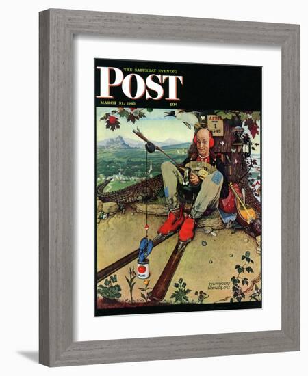 "April Fool, 1945" Saturday Evening Post Cover, March 31,1945-Norman Rockwell-Framed Giclee Print