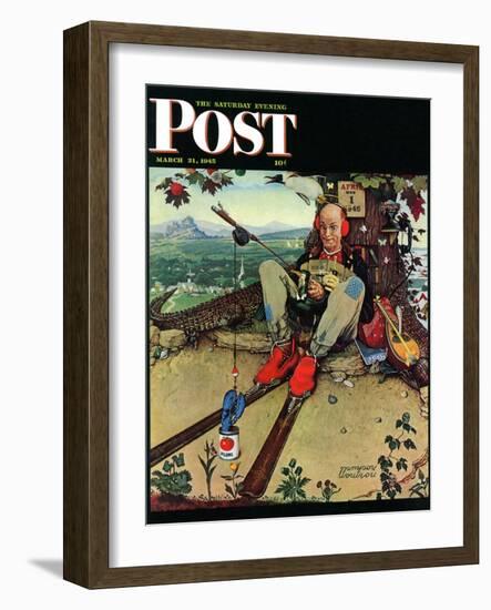 "April Fool, 1945" Saturday Evening Post Cover, March 31,1945-Norman Rockwell-Framed Giclee Print