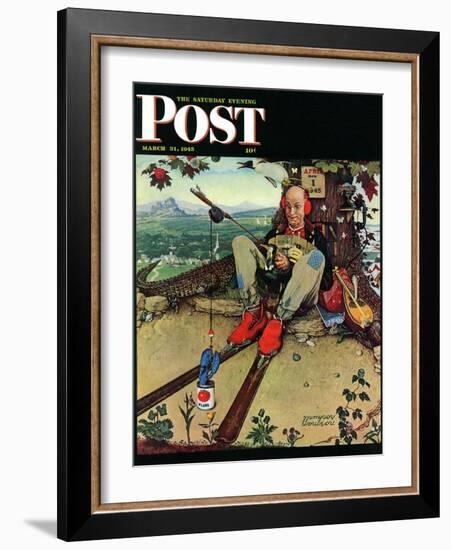 "April Fool, 1945" Saturday Evening Post Cover, March 31,1945-Norman Rockwell-Framed Giclee Print