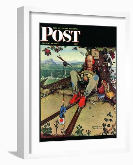 "April Fool, 1945" Saturday Evening Post Cover, March 31,1945-Norman Rockwell-Framed Giclee Print