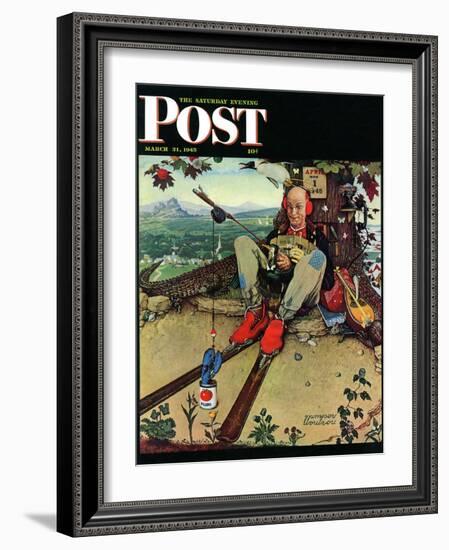 "April Fool, 1945" Saturday Evening Post Cover, March 31,1945-Norman Rockwell-Framed Giclee Print