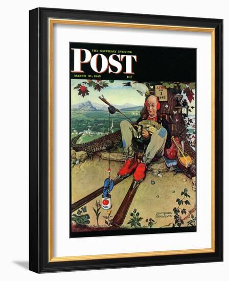 "April Fool, 1945" Saturday Evening Post Cover, March 31,1945-Norman Rockwell-Framed Giclee Print