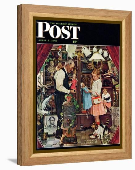 "April Fool, 1948" Saturday Evening Post Cover, April 3,1948-Norman Rockwell-Framed Premier Image Canvas