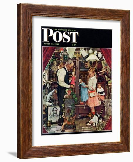 "April Fool, 1948" Saturday Evening Post Cover, April 3,1948-Norman Rockwell-Framed Giclee Print