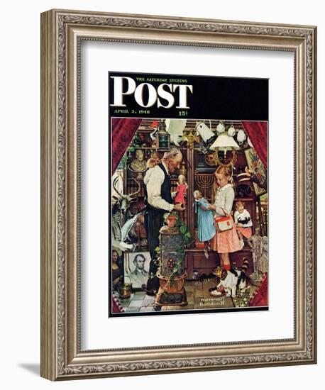 "April Fool, 1948" Saturday Evening Post Cover, April 3,1948-Norman Rockwell-Framed Giclee Print