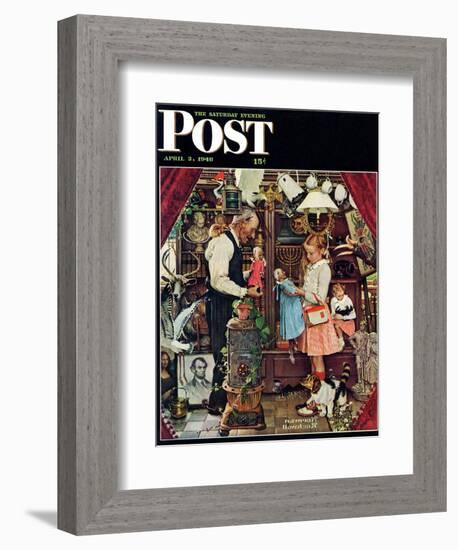 "April Fool, 1948" Saturday Evening Post Cover, April 3,1948-Norman Rockwell-Framed Giclee Print