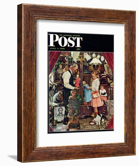 "April Fool, 1948" Saturday Evening Post Cover, April 3,1948-Norman Rockwell-Framed Giclee Print