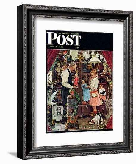 "April Fool, 1948" Saturday Evening Post Cover, April 3,1948-Norman Rockwell-Framed Giclee Print