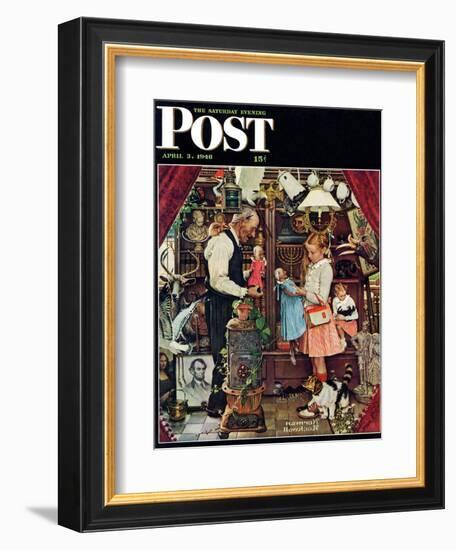 "April Fool, 1948" Saturday Evening Post Cover, April 3,1948-Norman Rockwell-Framed Giclee Print