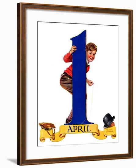 "April Fool's Day,"April 2, 1938-Russell Sambrook-Framed Giclee Print