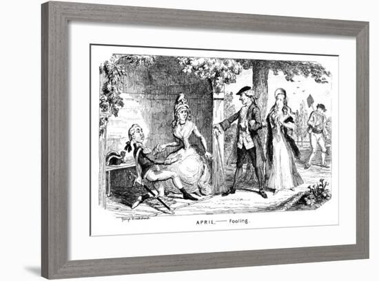 April - Fooling, C1839-George Cruikshank-Framed Giclee Print