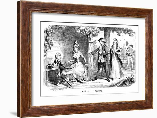 April - Fooling, C1839-George Cruikshank-Framed Giclee Print