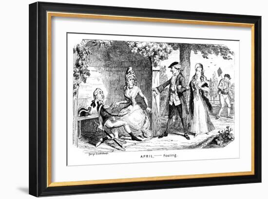 April - Fooling, C1839-George Cruikshank-Framed Giclee Print