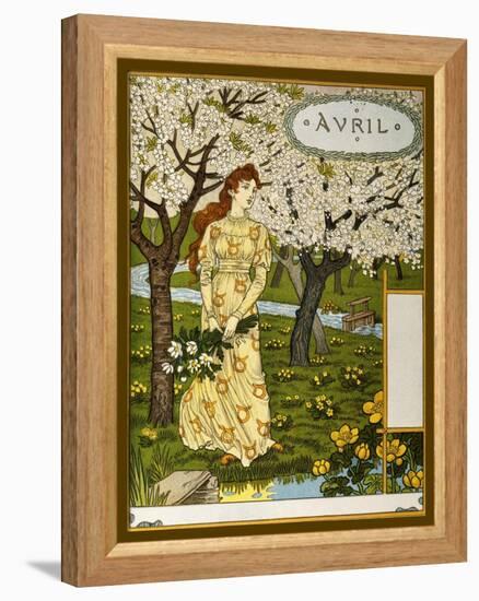 April, Illustration from the Fine Art Portofolio 'Le Mois', 1896-Eugene Grasset-Framed Premier Image Canvas