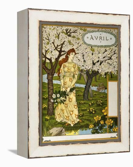 April, Illustration from the Fine Art Portofolio 'Le Mois', 1896-Eugene Grasset-Framed Premier Image Canvas