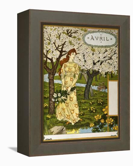 April, Illustration from the Fine Art Portofolio 'Le Mois', 1896-Eugene Grasset-Framed Premier Image Canvas