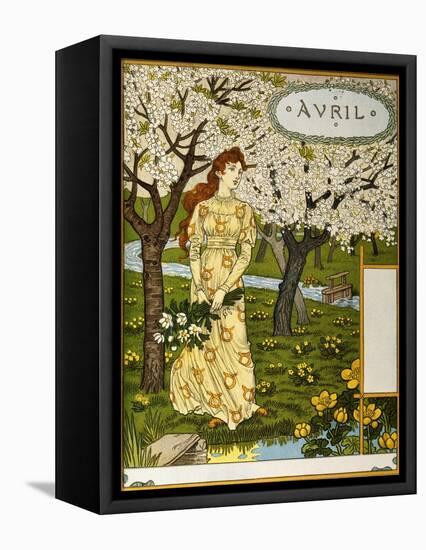 April, Illustration from the Fine Art Portofolio 'Le Mois', 1896-Eugene Grasset-Framed Premier Image Canvas