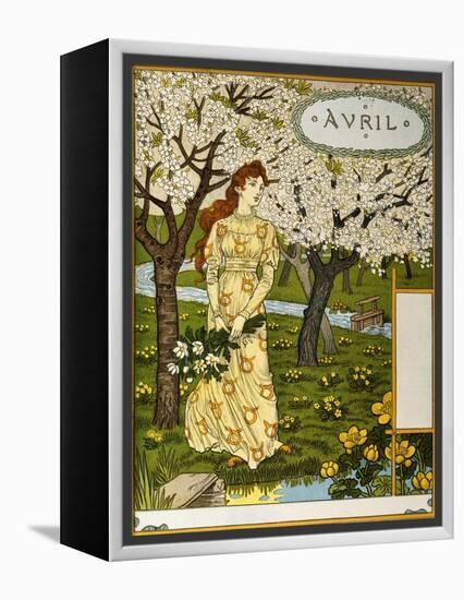 April, Illustration from the Fine Art Portofolio 'Le Mois', 1896-Eugene Grasset-Framed Premier Image Canvas