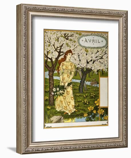 April, Illustration from the Fine Art Portofolio 'Le Mois', 1896-Eugene Grasset-Framed Giclee Print